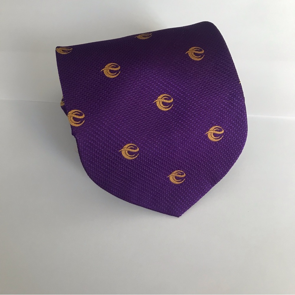 New Dolcepunta Italian Tie Purple & Gold Monogram Pattern Bridal Party Must Have